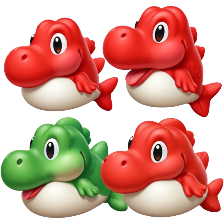 yoshi vers cute plus mignon comme la troisième image mais avec un coco rouge et blanc emoji