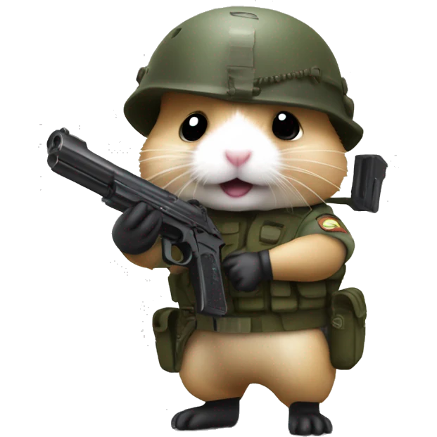 hamster combat soilder with gun emoji