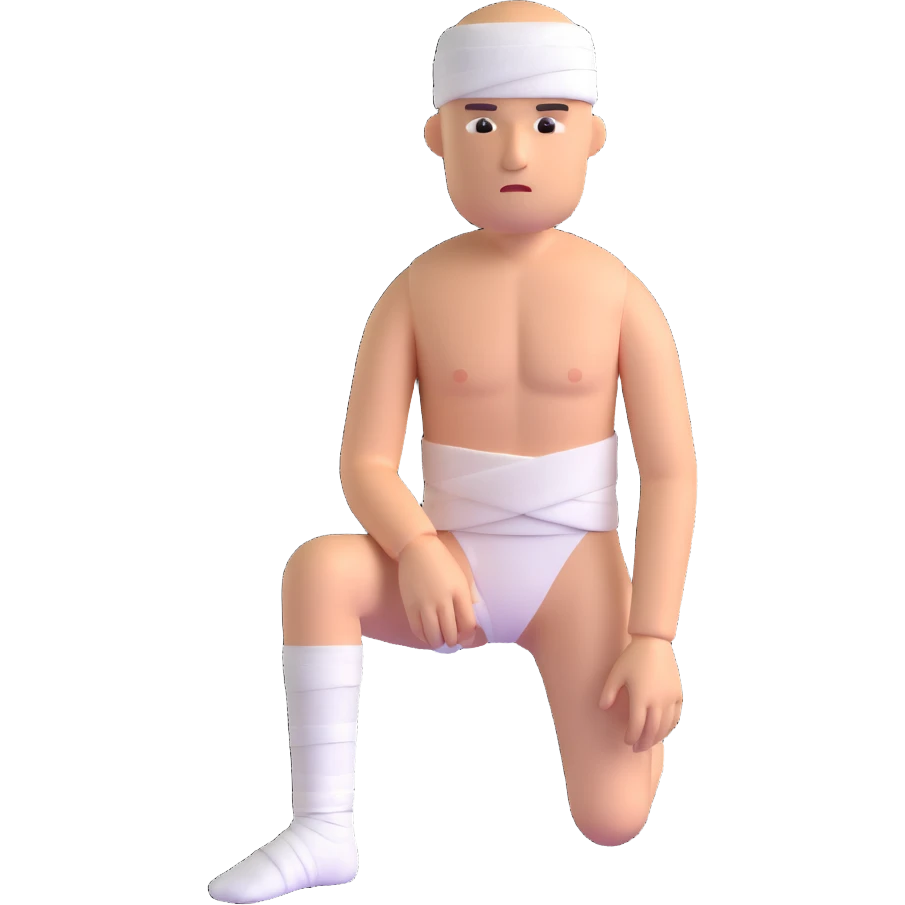 injured man with a bandage emoji