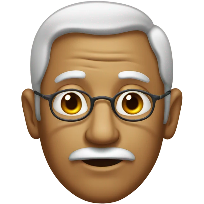 Old man with a eggplant on his cheek emoji