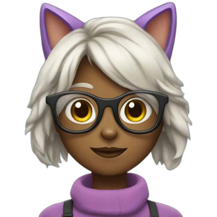 cat girl with glasses emoji
