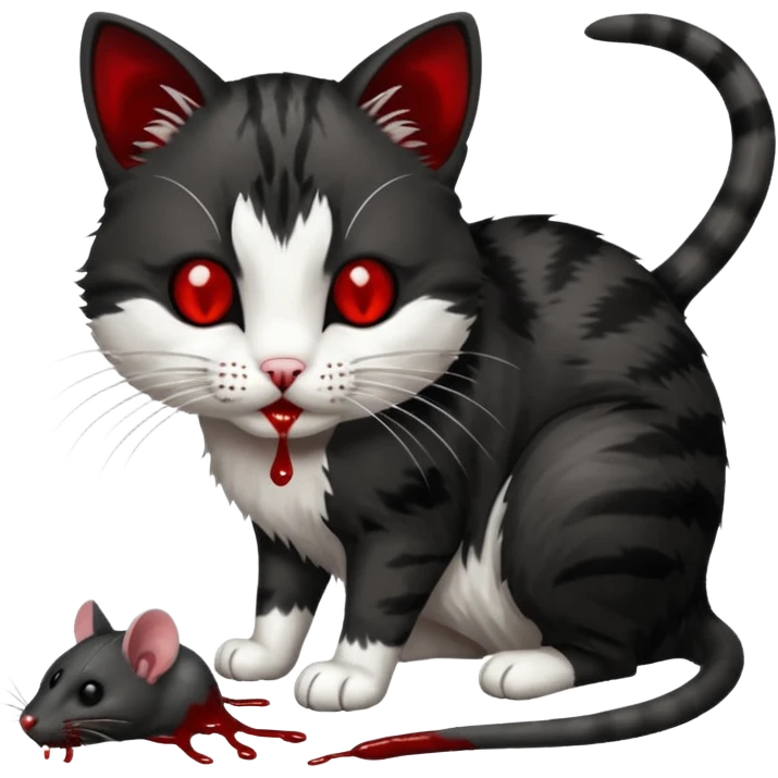 cat eating a mouse emoji