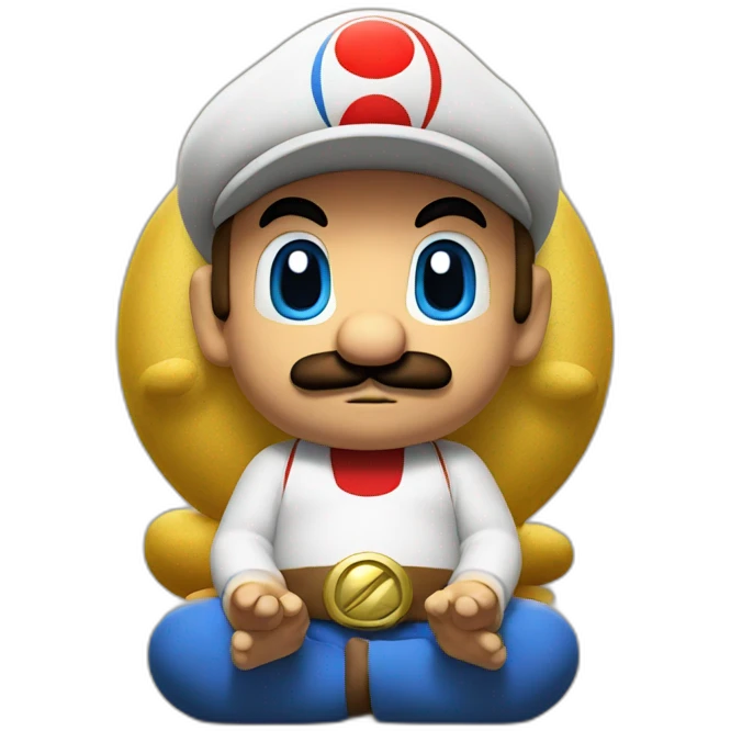 Super Mario doing a meditation emoji