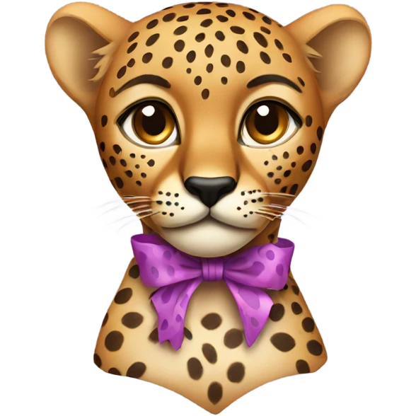 cheetah with a bow emoji