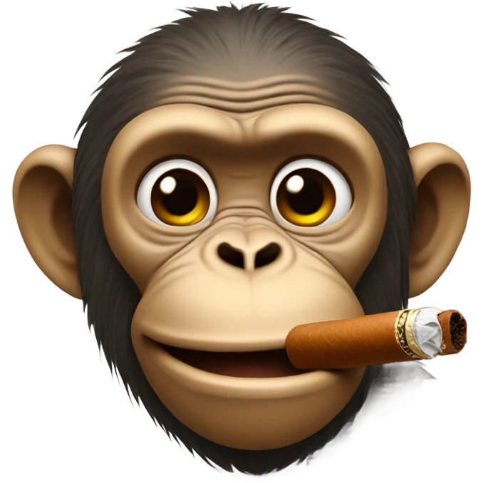 Monkey smoking a cigar emoji