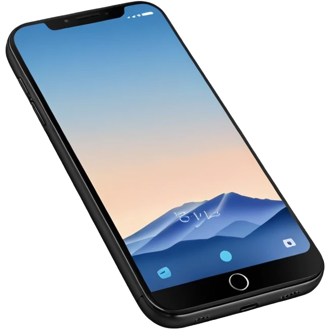 A modern smartphone with a clean screen and rounded edges, shown from the front. No interface, minimal detail emoji