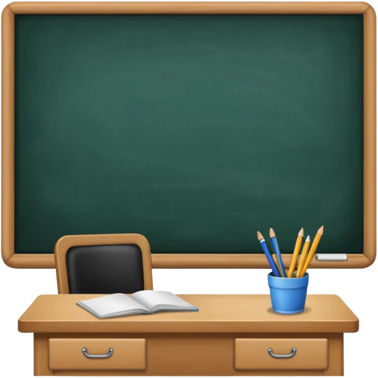 Classroom with desk and blackboard emoji