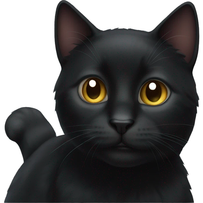 Cuddly black cat emoji
