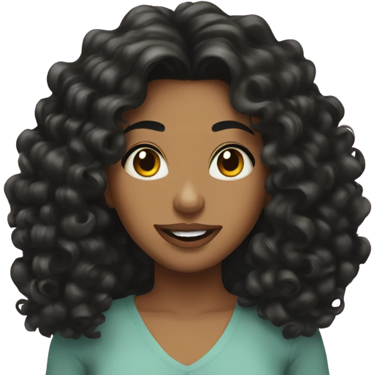 Stacey girl black hair curly Big mouth  emoji