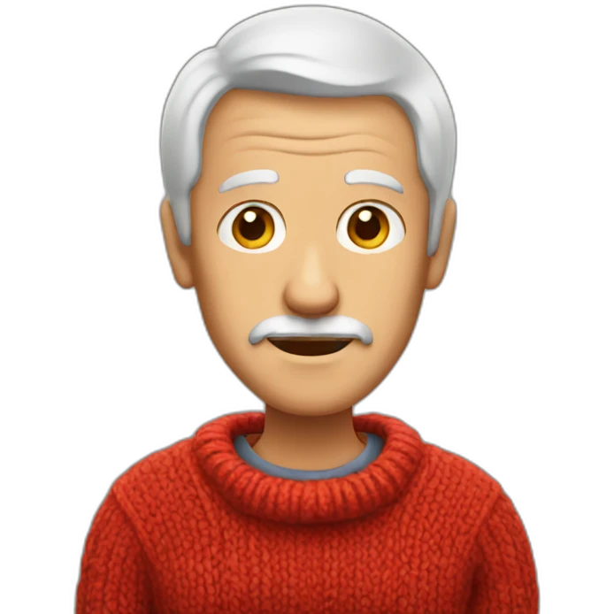 Old man in red sweater emoji