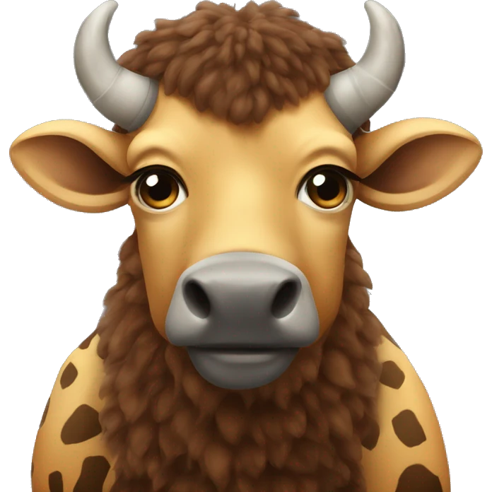 A bison x giraffe animal emoji