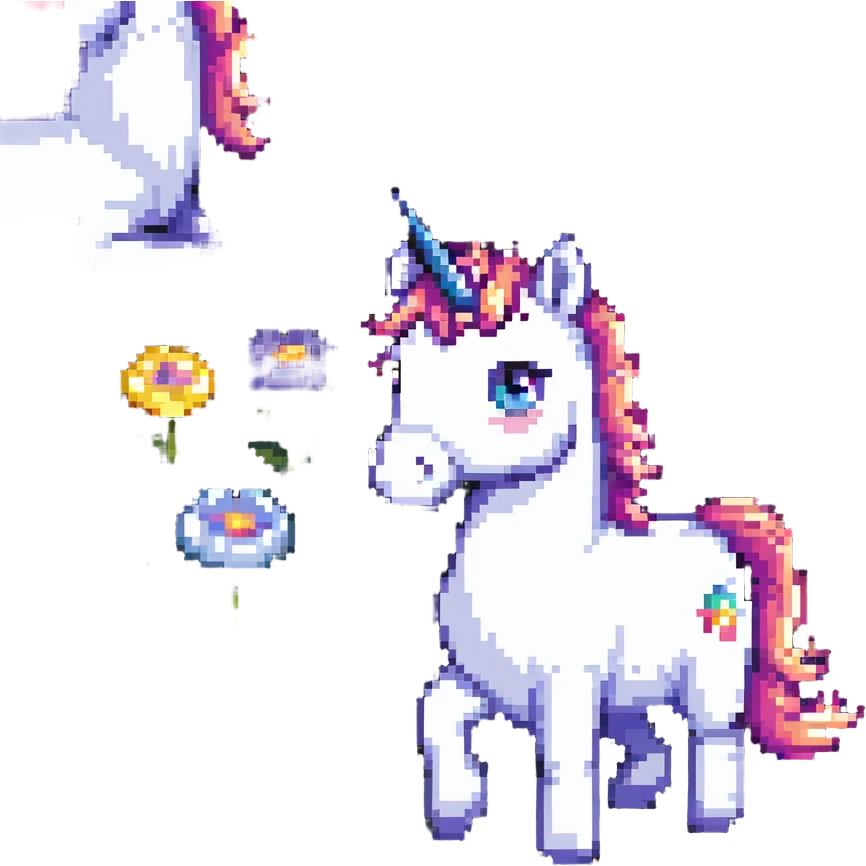 unicorn in a field of flowers emoji