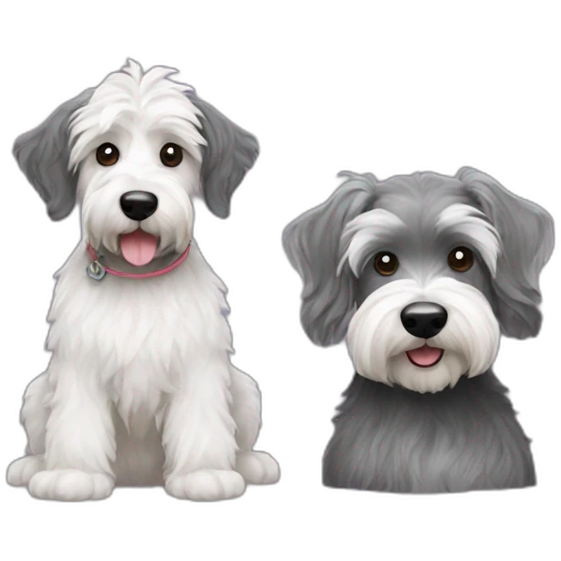 Bernadoodle and mini schnauzer emoji