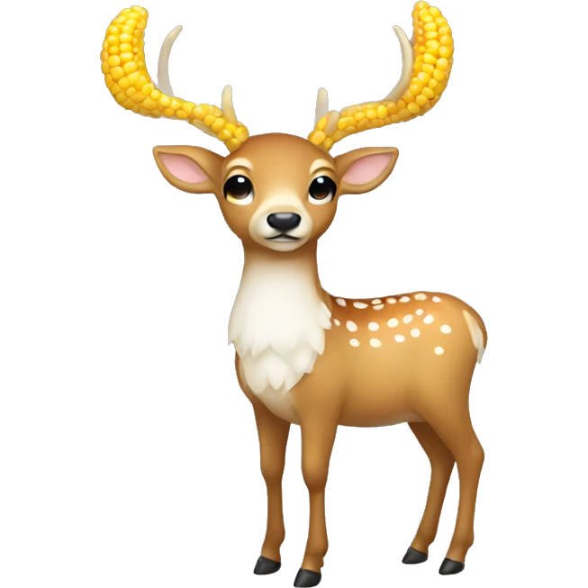 deer with white bow on corn emoji
