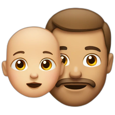 man with a baby close to his mouth emoji