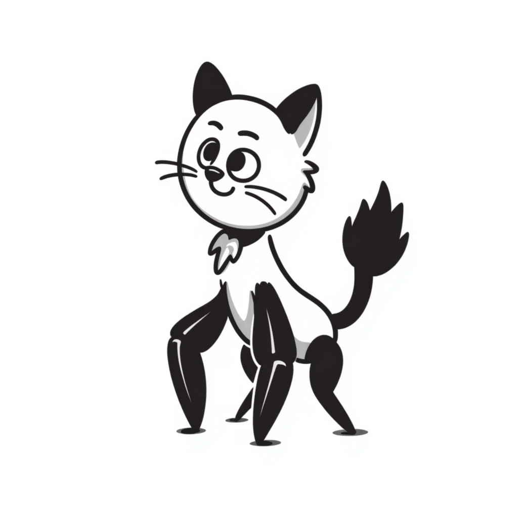 A quirky hybrid creature with a cat's body and head but with mantis-like front limbs. It has cat ears, whiskers, and a furry body, but with the distinctive praying mantis forearms. The creature has large cat eyes but is in a slight mantis-like pose. emoji