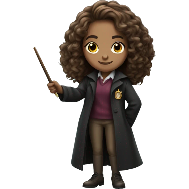 hermione granger with a magic wand emoji