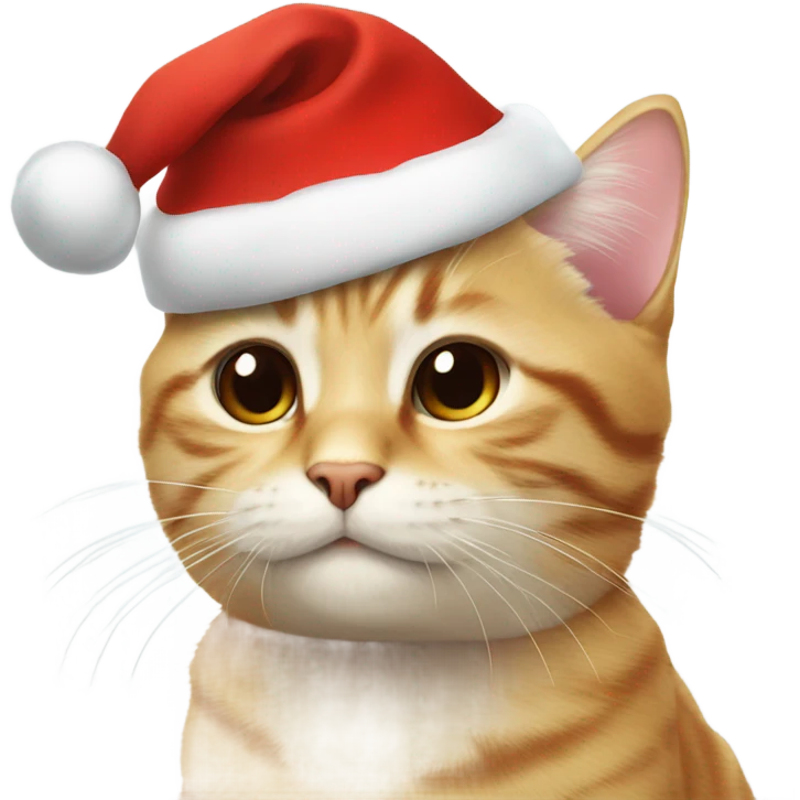 Christmas hat on a cat cute  emoji