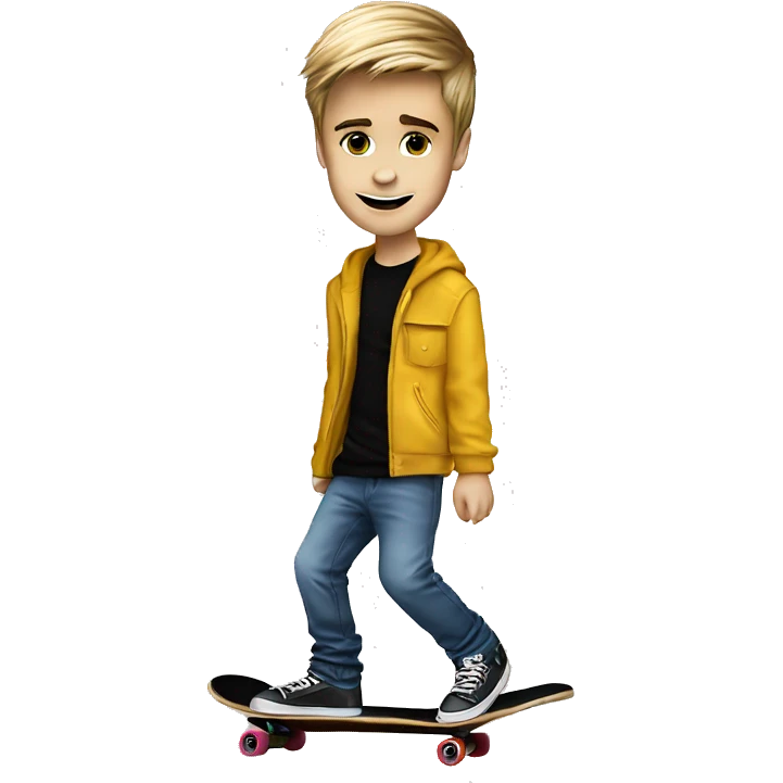 2008 justin bieber on a skateboard emoji