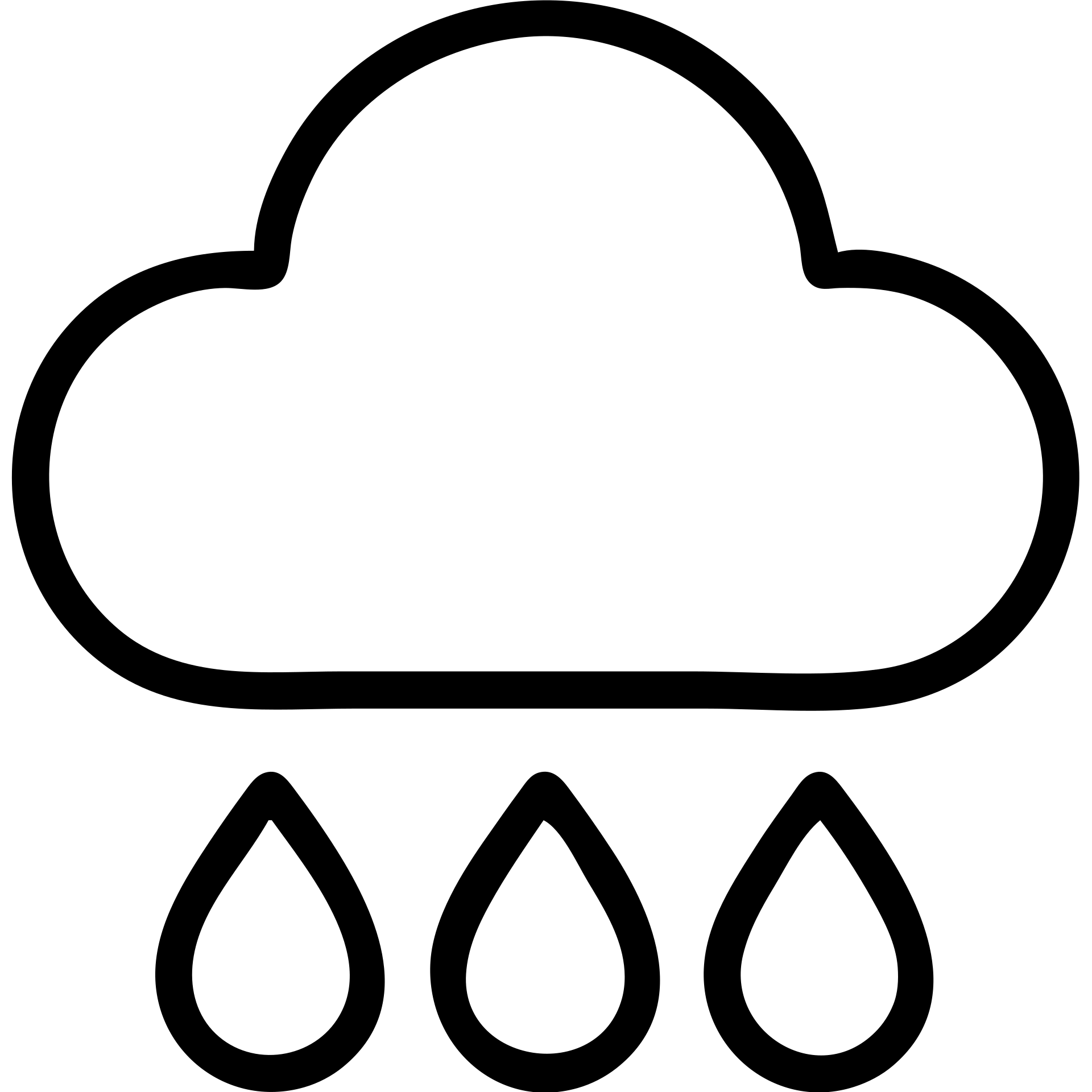 outlined rain icon, no fill emoji