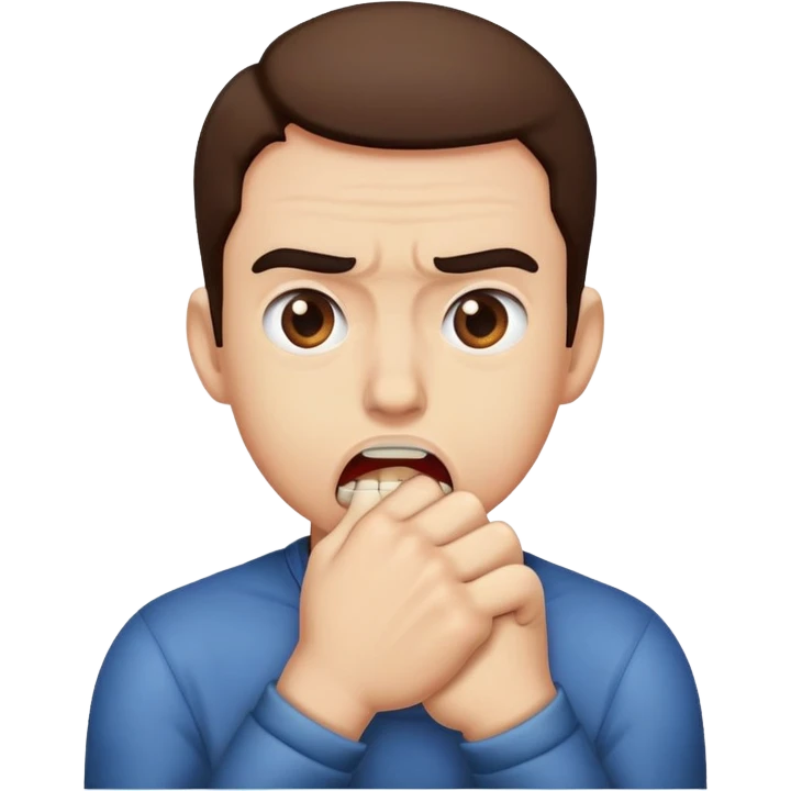 Classic emoji biting knickle emoji