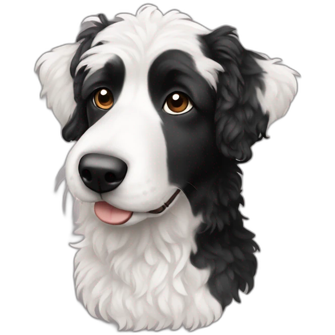 Mostly Black and but some white Aussie doodle emoji