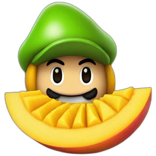 Mario in a mango emoji