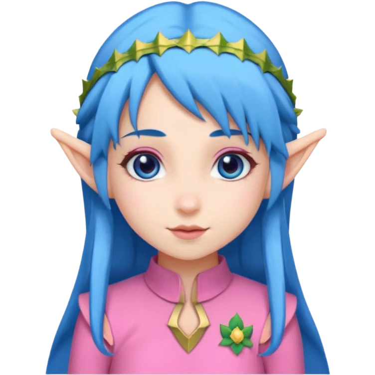 scouts girl elf in pink uniform and blue hair emoji