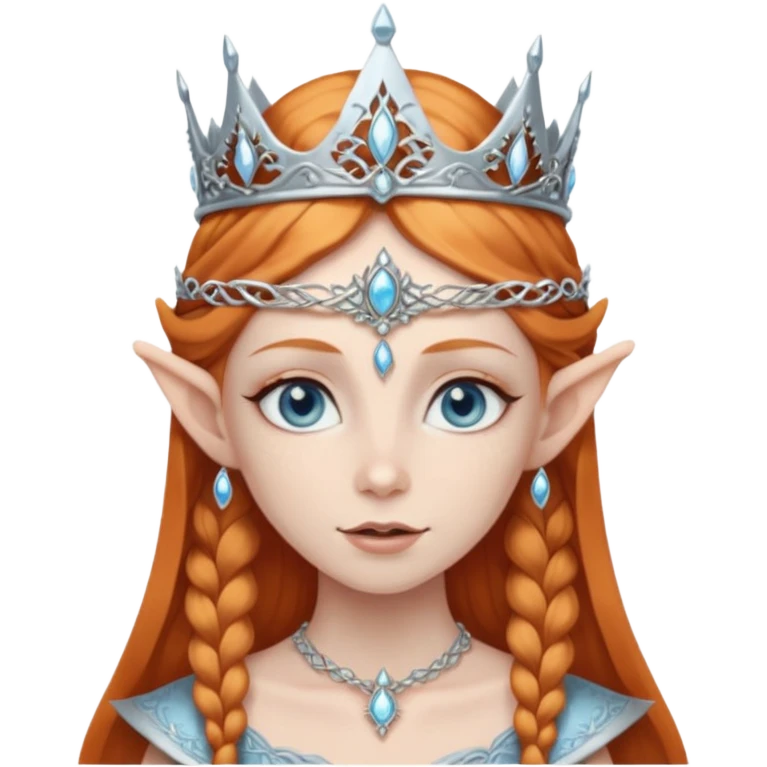 A pale blue eye ginger elf queen of the forest emoji