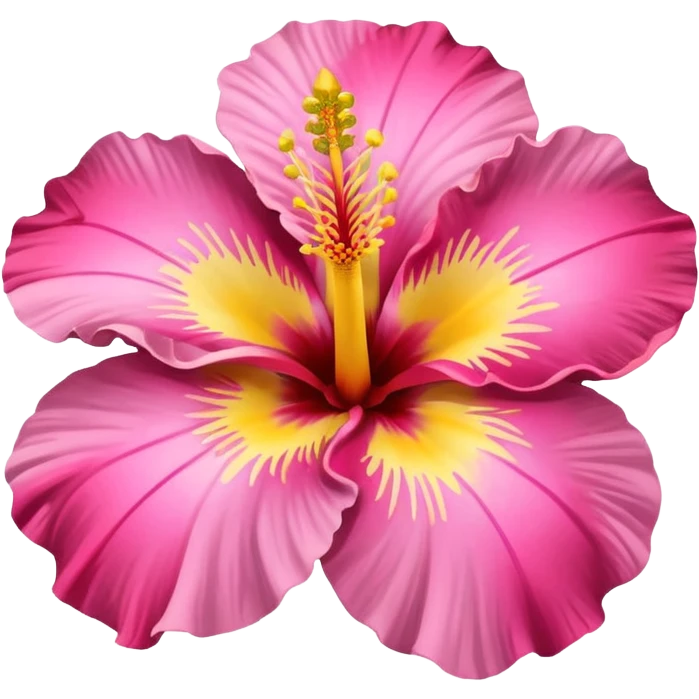 yellow and pink hibiscus flower emoji