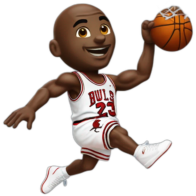 Michael Jordan dunking mid air emoji
