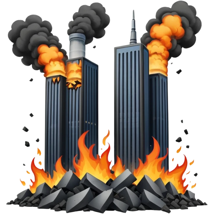 Twin towers crashing emoji