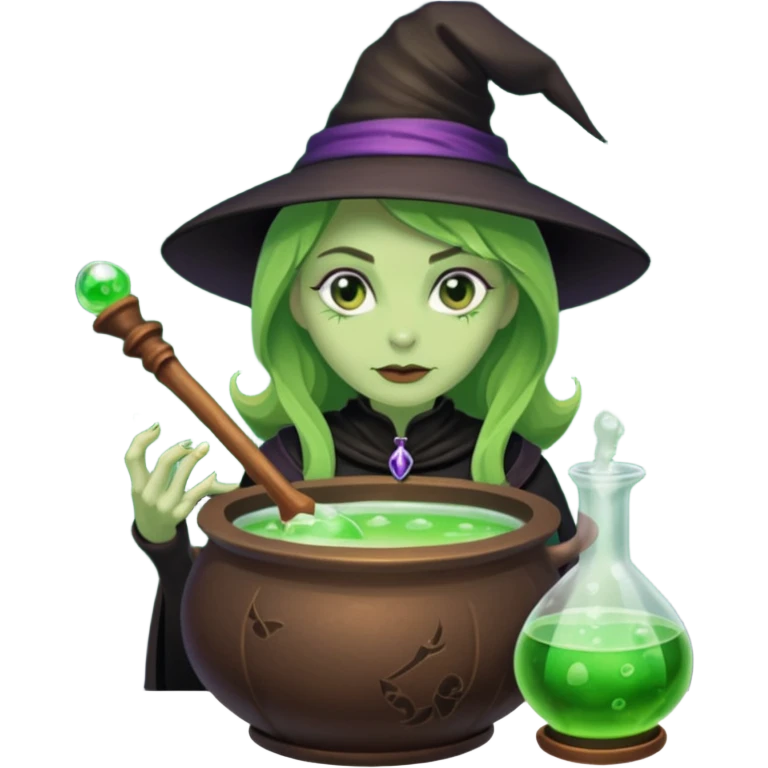 green witch cooking potion emoji