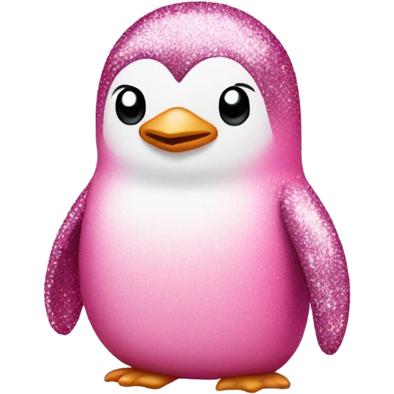 Pink penguin with glitter  emoji