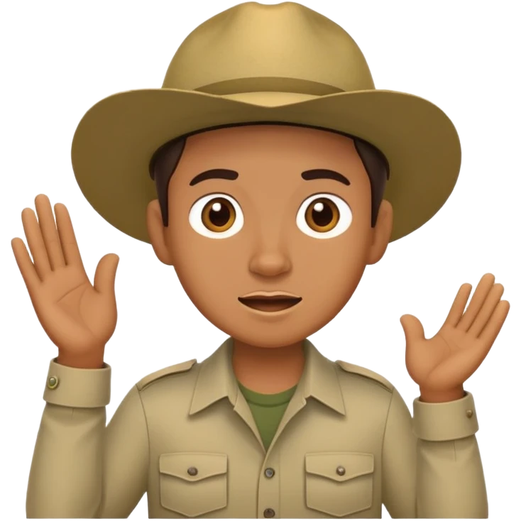 A safari expert giving a talk emoji