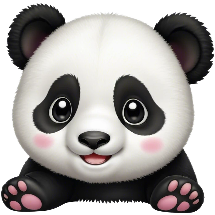 Very cute baby panda happy emoji