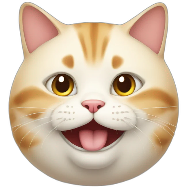 Cat happy fat as emoji