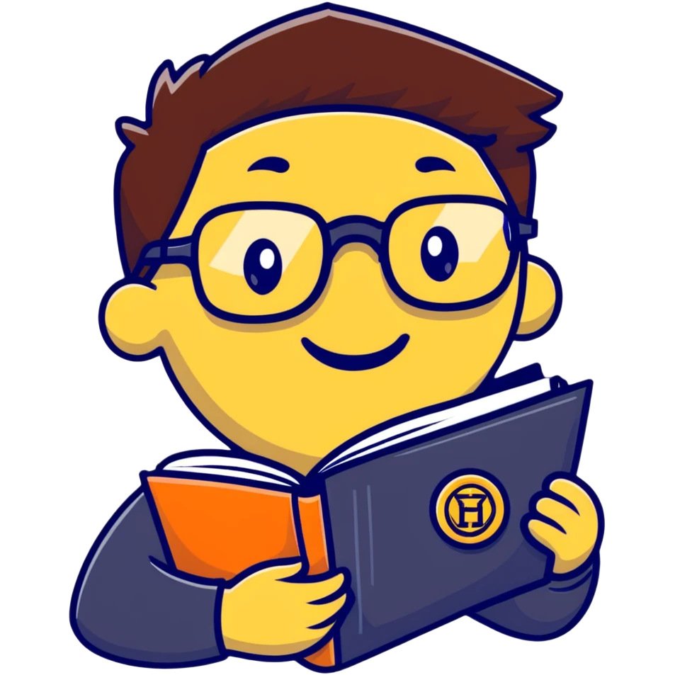 Smiling book with glasses and honor student medal emoji