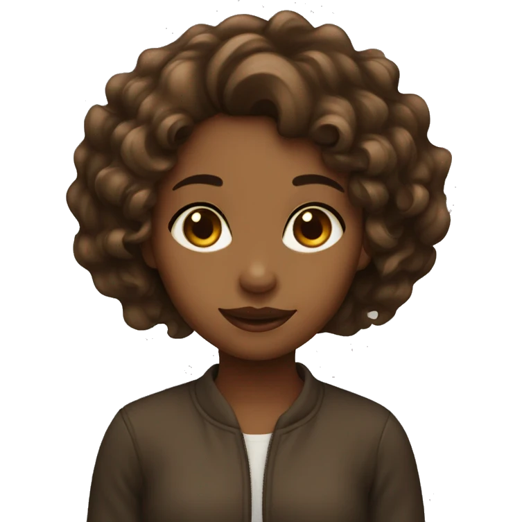 Brown wavy girl emoji