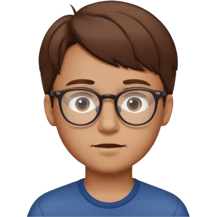 boy wearing speks with brown hair emoji