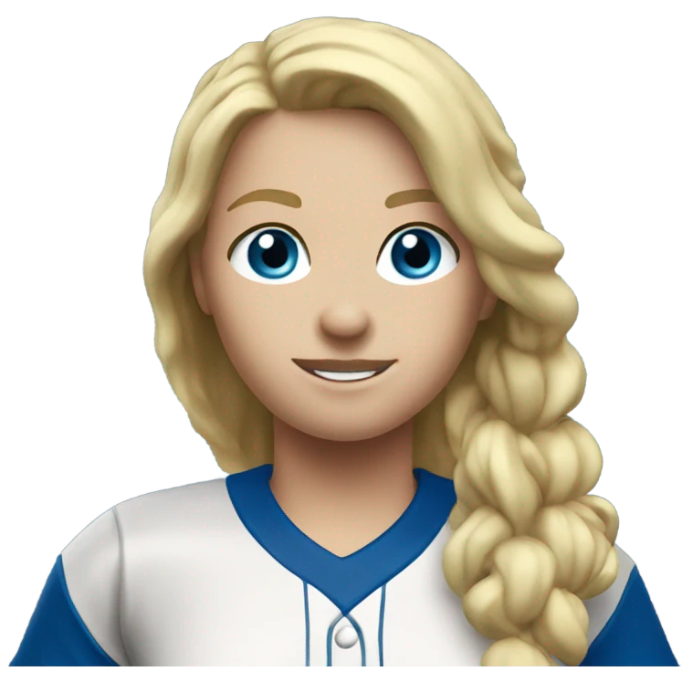 softball pitcher with blonde hair blue eyes  emoji