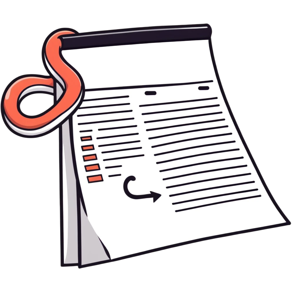 long curling to-do list paper looping up and down like a snake with tiny checkboxes fading into distance emoji