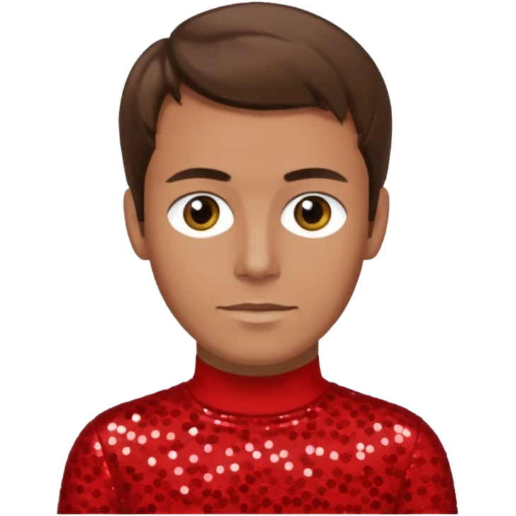 Murray Cook from The Wiggles with brown hair, red sequin skivvy shirt emoji