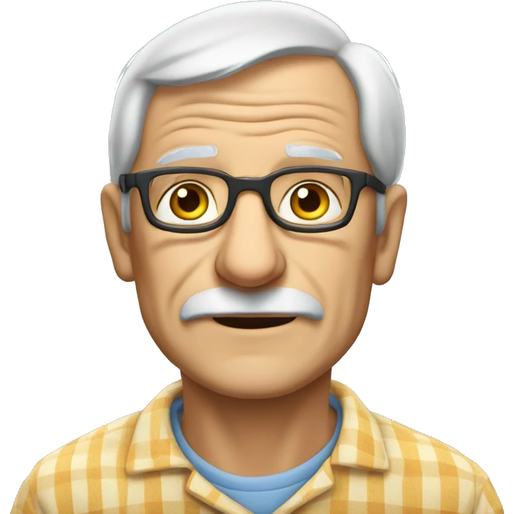 An  elderly  European  man  with  glasses,  wrinkles,  and  wearing  pajamas. emoji