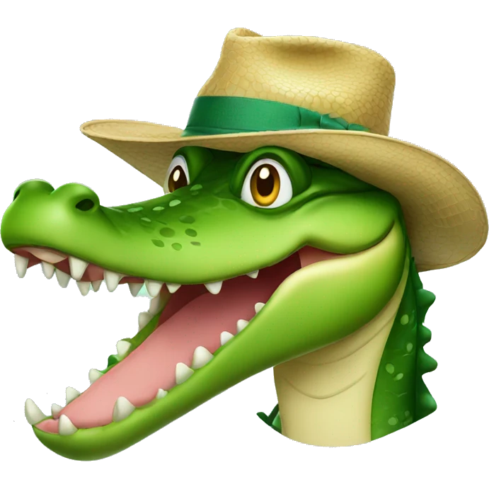 alligator wearing a hat emoji