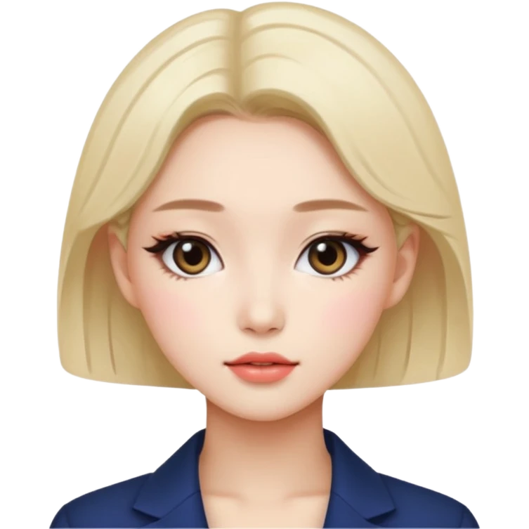 portrait of adult woman, Kpop style emoji