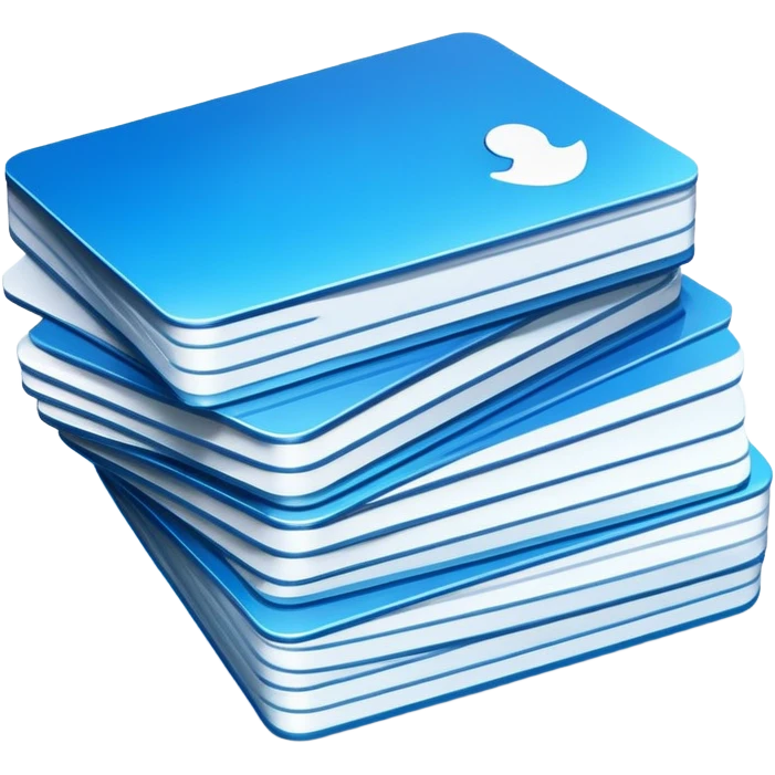 stack of blue cards magic emoji