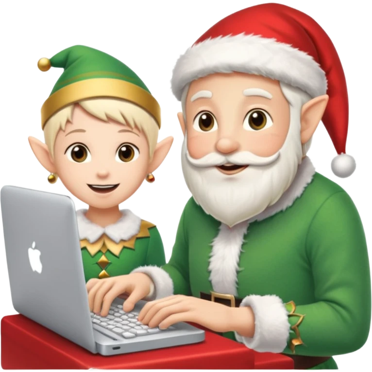 christmas chats - typing - online chats - with santa and a elf emoji
