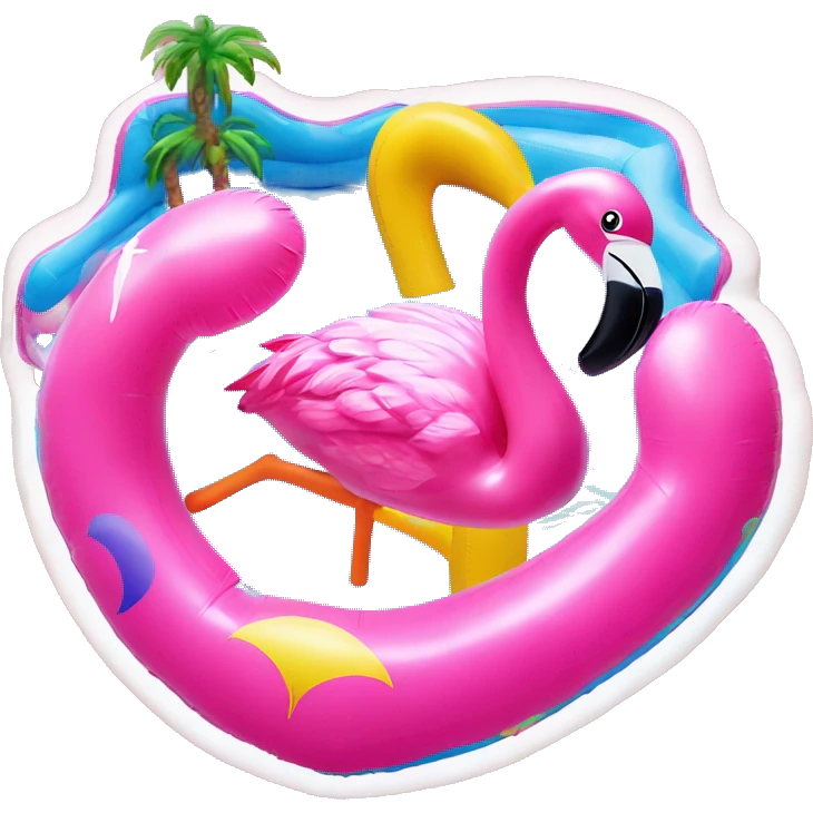 lisa frank flamingo inflatable pool toy emoji
