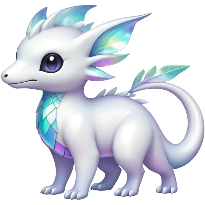  Iridescent white pale fakemon-creature  emoji